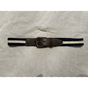 Oshkosh B'Gosh Boys Size Medium Braided Woven Belt Navy Blue White Faux Leather